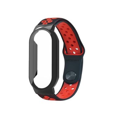 DLUCCA Silicone Band Compatible with Xiaomi Mi Band 8,Sport Flexible Silicone Strap Waterproof Durable Smartwatch Watch Replacement Band for Women Men - Red