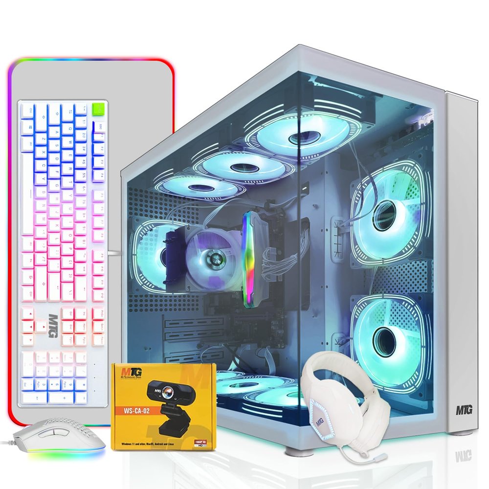 MTG Khuno Gaming Tower PC- Intel Core i5-8th Gen, RTX 3060 12GB 192 Bits, 16GB ARGB Ram, 256GB Nvme, Gaming Kit Combo, Webcam, Win 11 Home