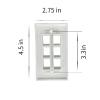 6 Port Keystone Wall Plate (10-Pack), Single Gang Wall Plates for RJ45 Keystone Jack and Modular Inserts, White view 2