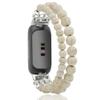 C&L Accessories Bracelets Compatible with Fitbit Inspire 3 Bands for Women, Beaded Wristband Adjustable Gemstone Replacement Straps for Fitbit Inspire 3 (White Turquoise) view 1