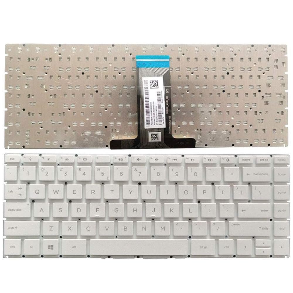 Laptop Replacement Keyboard Compatible for HP TPN-W125 TPN-Q186 TPN-Q187 TPN-Q189 TPN-C121 TPN-C131 US Layout No Backlit (White)