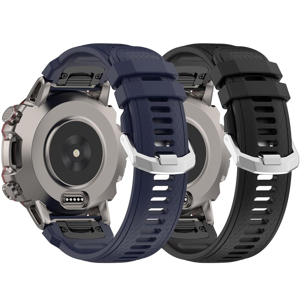 Chofit Intended for Amazfit Falcon Bands for Women&Men Soft Silicone Band Replacement Wristbands Smartwatch Accessories Sport Strap for Amazfit Falcon (Black&NavyBlue)