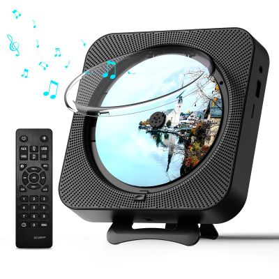 MICOCIOUS Portable CD Player with Bluetooth Desktop CD Player for Home CD Music Players withTimer,Built-in Dual Speakers with LED Display Home Audio Boombox FM Radio (Black)