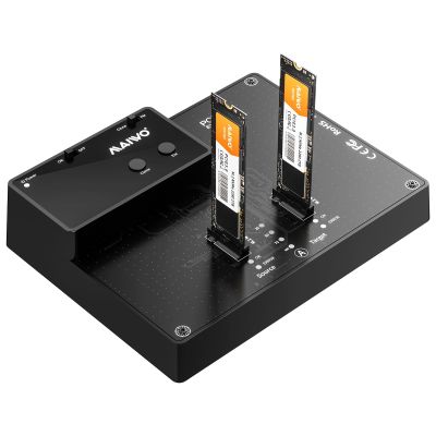 MAIWO Dual Bay NVMe Cloner, M.2 NVMe SSD Dock Reader with Power Switch, Tool-Free 10Gbps USB3.1 Gen2 SSD to USB Adapter Docking Station for M Key Compatible with Windows, MAC OS, Linux