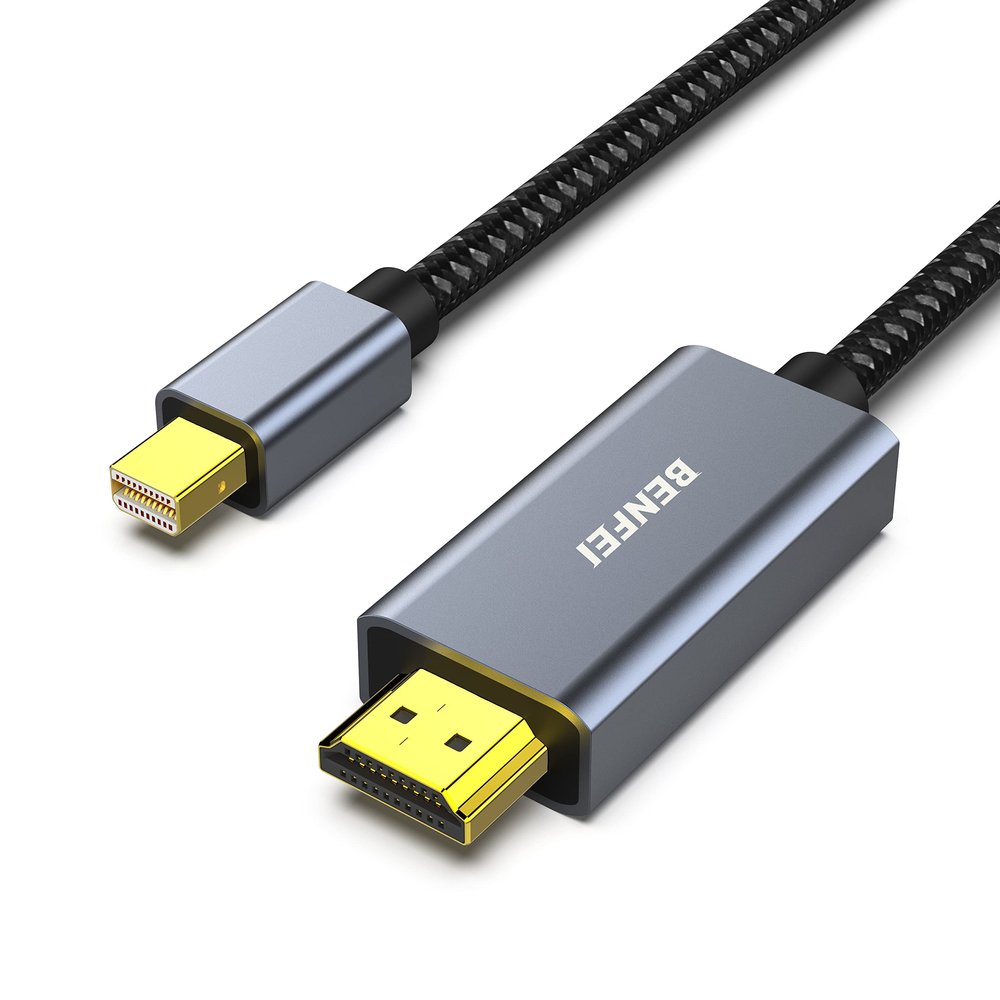 BENFEI Mini DisplayPort to HDMI 10 Feet Cable [4K@30Hz, Aluminum Shell, Nylon Braided] Compatible with MacBook Air/Pro, Microsoft Surface Pro/Dock, Monitor, Projector and More