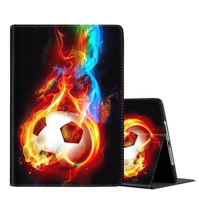 Case for Samsung Galaxy Tab A 10.1 (2019) SM-T510/T515, Multi-Angle Smart Stand Cover Auto Sleep/Wake for Galaxy Tab A 10.1 Inch 2019 ReleaseColor Flame Soccer
