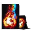 Case for Samsung Galaxy Tab A 10.1 (2019) SM-T510/T515, Multi-Angle Smart Stand Cover Auto Sleep/Wake for Galaxy Tab A 10.1 Inch 2019 ReleaseColor Flame Soccer view 1