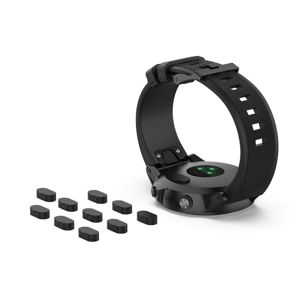 10PCS Black Silicone Dust Plugs Anti-dust Plugs Compatible for Garmin vivomove3, 3S, Vivoactive 4, 4s, Venu, Fenix 5, 5S, 5X, 6, 6s, 6X, Vivoactive 3 (Black)