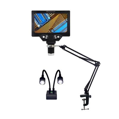 1200x Digital Microscope 9'' LCD USB Camera Stand Arm Holder Gooseneck LED Ring Light Spotlight for Electronic Mobile Phone PCB Jewellery Watch Repair Soldering Lab Biology (9'' LCD)