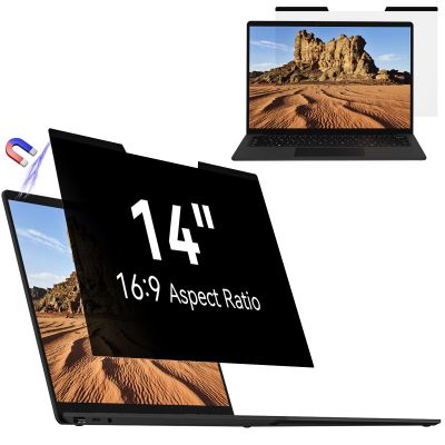 Mamol Magnetic Laptop Privacy Screen 14 inch ,16:9 Aspect Removable Anti Glare Protector Blue Light Privacy Screen Filter,Filter Shield Compatible with HP/Dell/Acer/Asus/Samsung/Lenovo/Thinkpad Envy