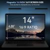 Mamol Magnetic Laptop Privacy Screen 14 inch ,16:9 Aspect Removable Anti Glare Protector Blue Light Privacy Screen Filter,Filter Shield Compatible with HP/Dell/Acer/Asus/Samsung/Lenovo/Thinkpad Envy view 2