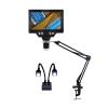 1200x Digital Microscope 7" LCD USB Camera Stand Arm Holder Gooseneck LED Ring Light Spotlight for Electronic Mobile Phone PCB Jewellery Watch Repair Soldering Lab Biology (7'' LCD) view 1