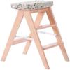 BABYCE Foldable Step Stool Step Ladder Folding Walker Stool / 3 Step Ladder, Wooden Dining Chair Flower Sponge Chair Stair Chair Extended Bar Stool At Home Garden Tool Heavy Duty Max. 200 Kg view 1
