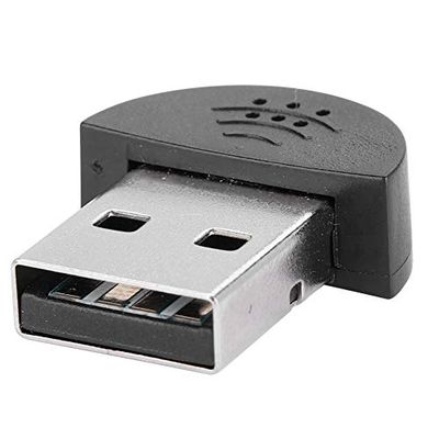 USB 2.0 Mini Microphone, Mini USB Microphone Audio MIC Receiver Adapter Plug & Play for Computer PC Laptop Desktop (Black)
