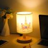 VIHOSE Unicorn Kids Table Lamp for Bedroom Kids Bedside Lamp with Linen Wooden Nightstand Cartoon Nursery Lampshade for Girls Boys Living Room view 3
