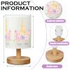 VIHOSE Unicorn Kids Table Lamp for Bedroom Kids Bedside Lamp with Linen Wooden Nightstand Cartoon Nursery Lampshade for Girls Boys Living Room view 4