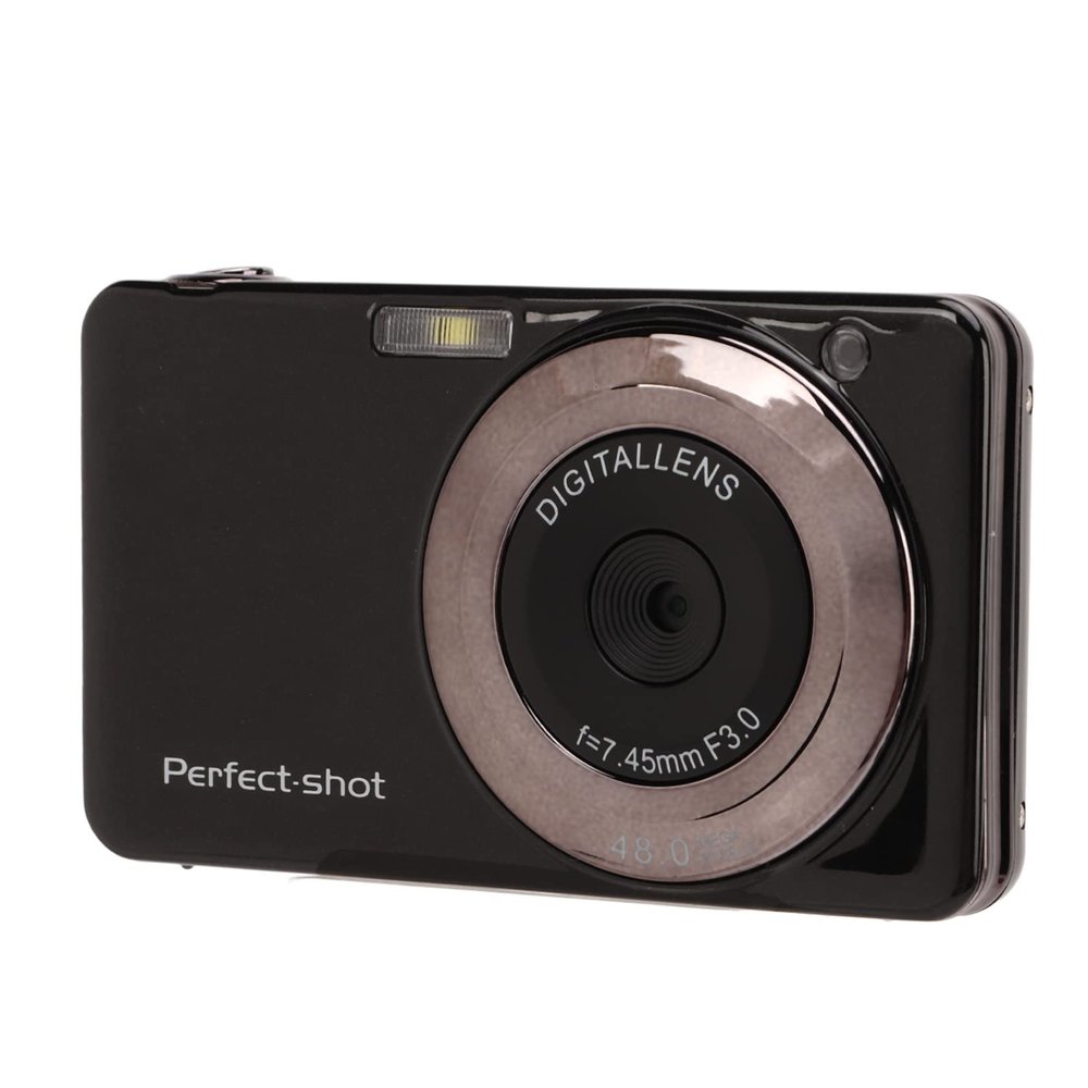 1080P Digital Camera for Photography, 2.7in Screen 48MP Vlogging Camera with SD Card, 8X Zoom Portable Digital Camera, with Wrist Strap and Fill Light for Traveling
