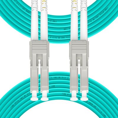 Fibergaga 2m(6ft) OM3 LC to LC Fiber Patch Cable,10GB/40GB Multimode Duplex 50/125m 2.0mm Fiber Optic Cable Length Option: 0.5M(1.6ft)-100M(328ft)
