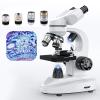Compound Binocular Microscope, 40~6000X/1000X/20000X Double Mechanical Carrier Microscope, Double LED Lighting, Cell Phone Holder, Adult Microscope for School Laboratory Home Education,10000X