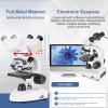 Lab Compound Binocular Microscopes 40X-6000X/10000/20000X Magnification with 2.0MP Electric Eyescope,Capturing Image,Recording Video, WF10X WF25X,Dual Power Supply Methods,10000X view 3