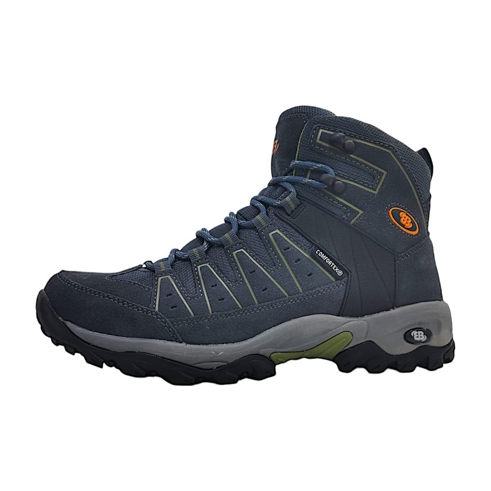 Brtting Unisex Mount Pinos High Trekking Boots, Anthracite, green, orange, 5.5