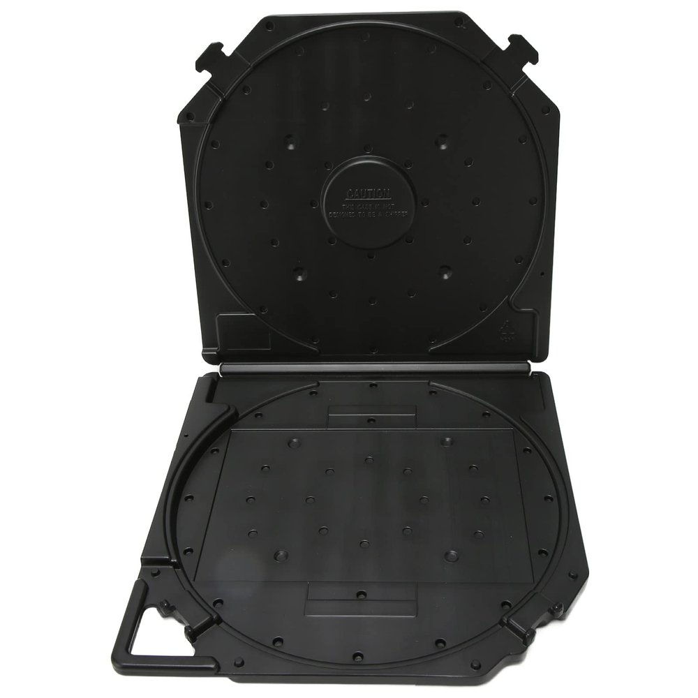 10 Inch Empty Tape Reel Storage Box, Reel to Reel Tape Storage Boxes with Label Paper and Carry Handle, Scratch Full, for Sound Tapes (Black)