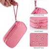 JIAKAI Travel Cable Organizer,Electronics Accessories Organizer Bag,for Charger, Phone, memory card,Travel Gadget Bag-Pink view 4