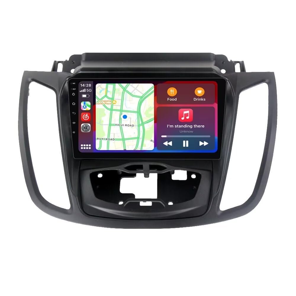 Radio Stereo for Ford Kuga Escape 2013-2019 with Original Screen, Biorunn Android 9 Inch Octa Core GPS Navigation Built-in Car-Play Android Auto IPS FM AM RDS SWC DSP, 4GB RAM 32GB ROM