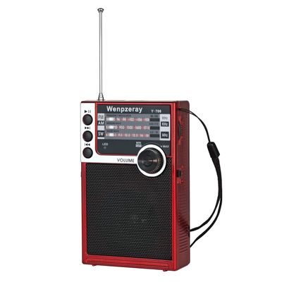 Wenpzeray Y-706 Portable Pocket Radio AM FM SW Band Compact Receiver 3AAA Battery Operated Transistor with Loud Sound Speaker Support USB/TF Card Play Headphone Jack for Indoor Outdoor Emergency (Red)