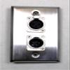 (2) Two Double XLR Single Wall Plates w/Neutrik Male + Female Stainless Steel view 3