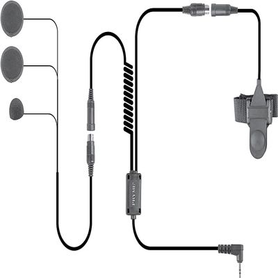 PRYME Highway Series Helmet Motorcycle Mic and Speaker Kit - Compatible with Kenwood, and Relm 2-Pin Side Connectors (for Full Face Helmets)