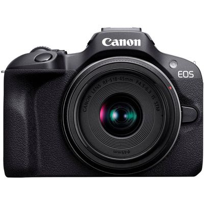Canon EOS R100 RF-S18-45mm F4.5-6.3 is STM & RF-S55-210mm F5-7.1 is STM Lens Kit, (Renewed) Black