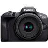 Canon EOS R100 RF-S18-45mm F4.5-6.3 is STM & RF-S55-210mm F5-7.1 is STM Lens Kit, (Renewed) Black view 1