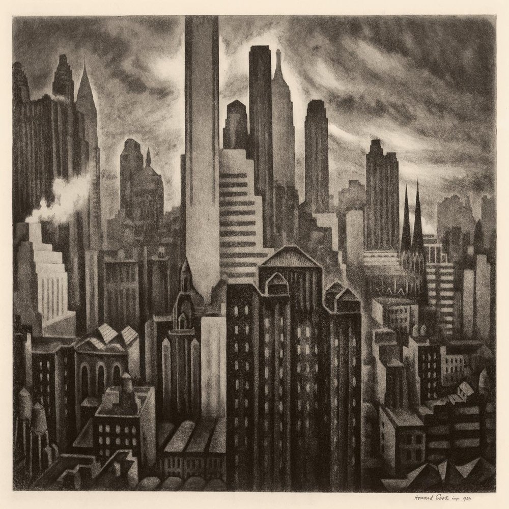 Soaring New York City : Howard Cook : Archival Quality Art Print