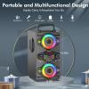 Bluetooth Speakers, 60W Portable Wireless Loud Outdoor Home Party Bluetooth Speaker with Subwoofer, FM Radio, LED Colorful Lights, Microphone, Remote and Big Powerful Stereo Deep Bass Sound Boombox view 2