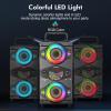 Bluetooth Speakers, 60W Portable Wireless Loud Outdoor Home Party Bluetooth Speaker with Subwoofer, FM Radio, LED Colorful Lights, Microphone, Remote and Big Powerful Stereo Deep Bass Sound Boombox view 3