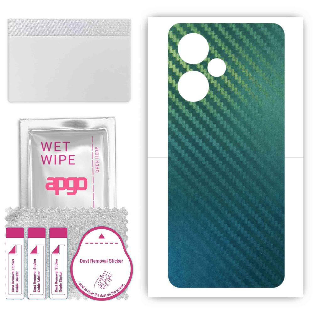 apgo Protective Skin Sticker for The Back Compatible with Infinix Hot 30 Play, Wrap Film, Foil, Vinyl - Pattern Carbon Chameleon CAKA1