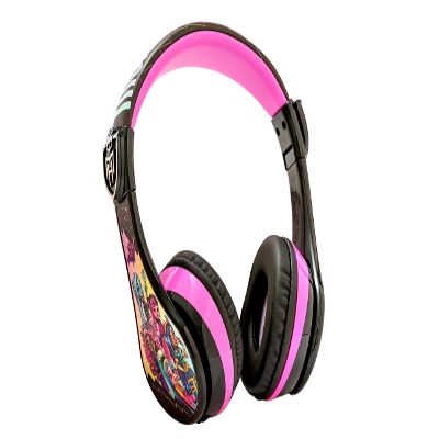 eKids Monster High Wireless Headphones with Microphone, Includes Aux Cord, Volume Reduced, Foldable for School, Home, or Travel