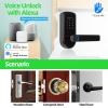 COLOSUS Smart Lock S220, Keyless Fingerprint Door Lock with Handle, Bluetooth Digital Entry Lock for Front Door Interior Doors and Office Doors (Black) view 4