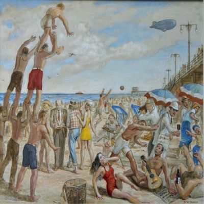 Reginald Marsh : Coney Island Beach NYC : Archival Quality Art Print