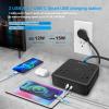 2 Pack Ultra Flat Plug Power Strip,Power Strips with Surge Protection-4 Widely Outlets,6 ft Flat Plug Extension Cord with 3 USB Ports(1 USB C Port),Slim Desk Charging Station,Black view 3