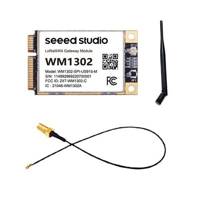 Seeed Studio WM1302 LoRaWAN Gateway Module with RF Cable Assembly and 2dBi 915MHz RP-SMA Male Rubber Duck Antenna Bundle (250 mm Cable)
