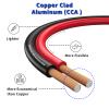 Speaker Wire 14 Gauge 100FT 2 Conductors Red Black Cable Hookup LED Lighting Strips Electrical Wire Extension Cord 14/2 Gauge Wire Copper Clad Aluminum 12V/24V DC Cable Flexible Extension Cord view 3