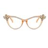 ICARA Bling Rhinestones Womens Reading Glasses Blue Light Blocking Cat Eye Computer Fashion Reader Eyeglasses (Orange, 1.75, multiplier_x) view 2