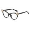 ICARA Bling Rhinestones Womens Reading Glasses Blue Light Blocking Cat Eye Computer Fashion Reader Eyeglasses (Black, 4, multiplier_x) view 1