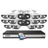 ZOSI 16CH 4K PoE Security Camera System,16Channel 8MP NVR with 4TB HDD,14pcs Outdoor Spotlight 5MP PoE IP Cameras,2 Way Audio,Night Vision,Person/Vehicle Detection,Remote Access,for 24-7 Recording view 1