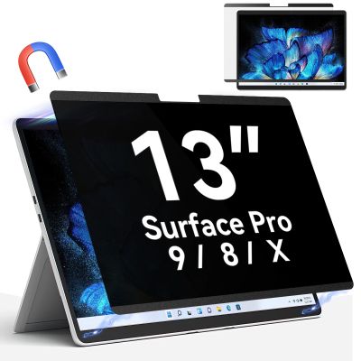 Magnetic Privacy Filter Compatible with Microsoft Surface Pro 10 (2024) / Pro 9 (2022) / Pro 8 (2021) / Pro X (2021, 2019), 13 Inch Removable Anti Spy Glare Blue Light Privacy Screen