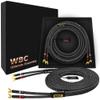 WORLDS BEST CABLES 6 Foot Ultimate - 12 AWG - Ultra-Pure OFC - Premium Audiophile HiFi Speaker Cable Pair with Eminence Spade Plugs & Carbon Tweed Jacket view 1