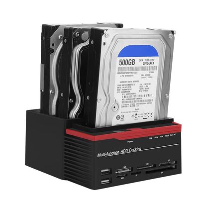 USB3.0 IDE HDD Docking Station, 2 Drives Read Simultaneously, Offline Clone, 2 USB2.0 Interfaces (US Plug)