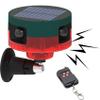 keeda Solar Outdoor Motion Sensor Alarm Upgraded 360 PIR Motion Detector 129db Loud Siren Lamp Strobe Light with Remote 13 Tones + Customize Sound Audio Security Light Alarm (Red)